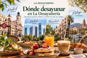 Desayunos y brunch de La Desayunería en Madrid, Barcelona y Málaga, con referencias a sus cuatro tiendas.